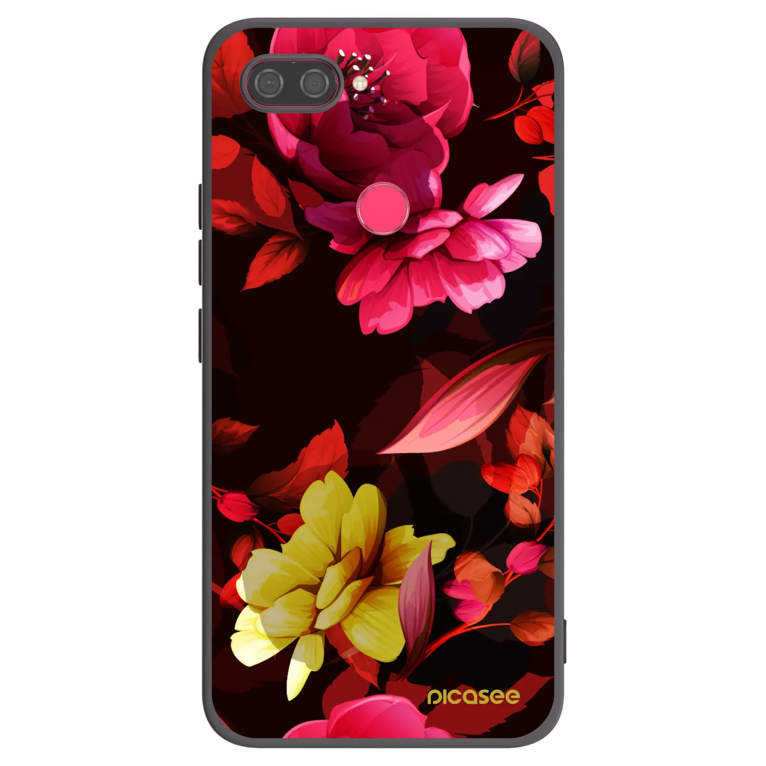 Picasee silikónový čierny obal pre Xiaomi Mi 8 Lite - Dark Peonny