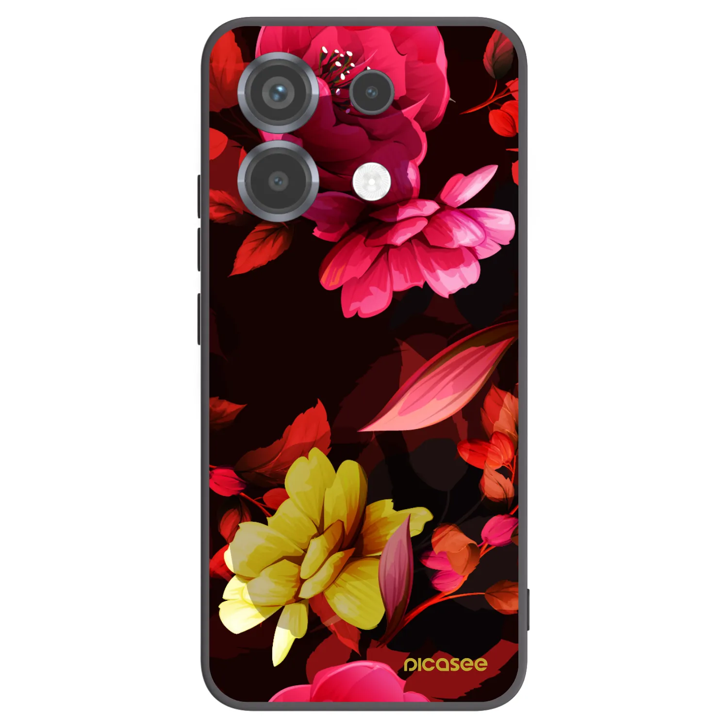 Picasee silikónový čierny obal pre Xiaomi Poco X6 - Dark Peonny