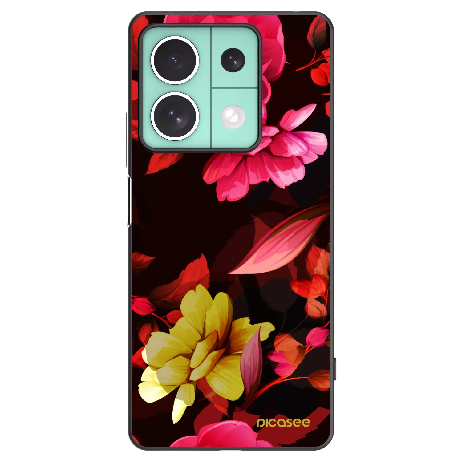 Picasee silikónový čierny obal pre Xiaomi Redmi Note 13 5G - Dark Peonny