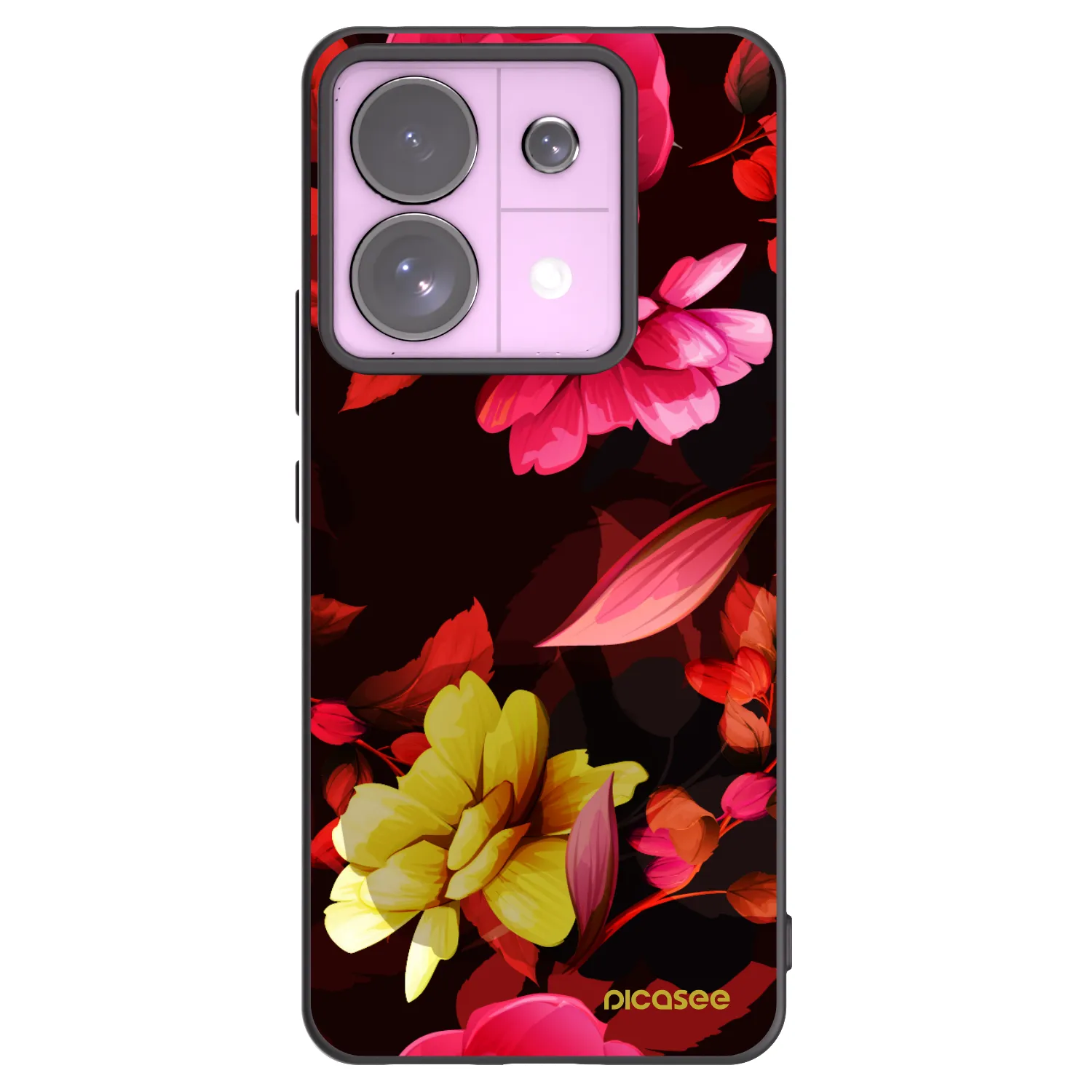 Picasee silikónový čierny obal pre Xiaomi Redmi Note 13 Pro 5G - Dark Peonny