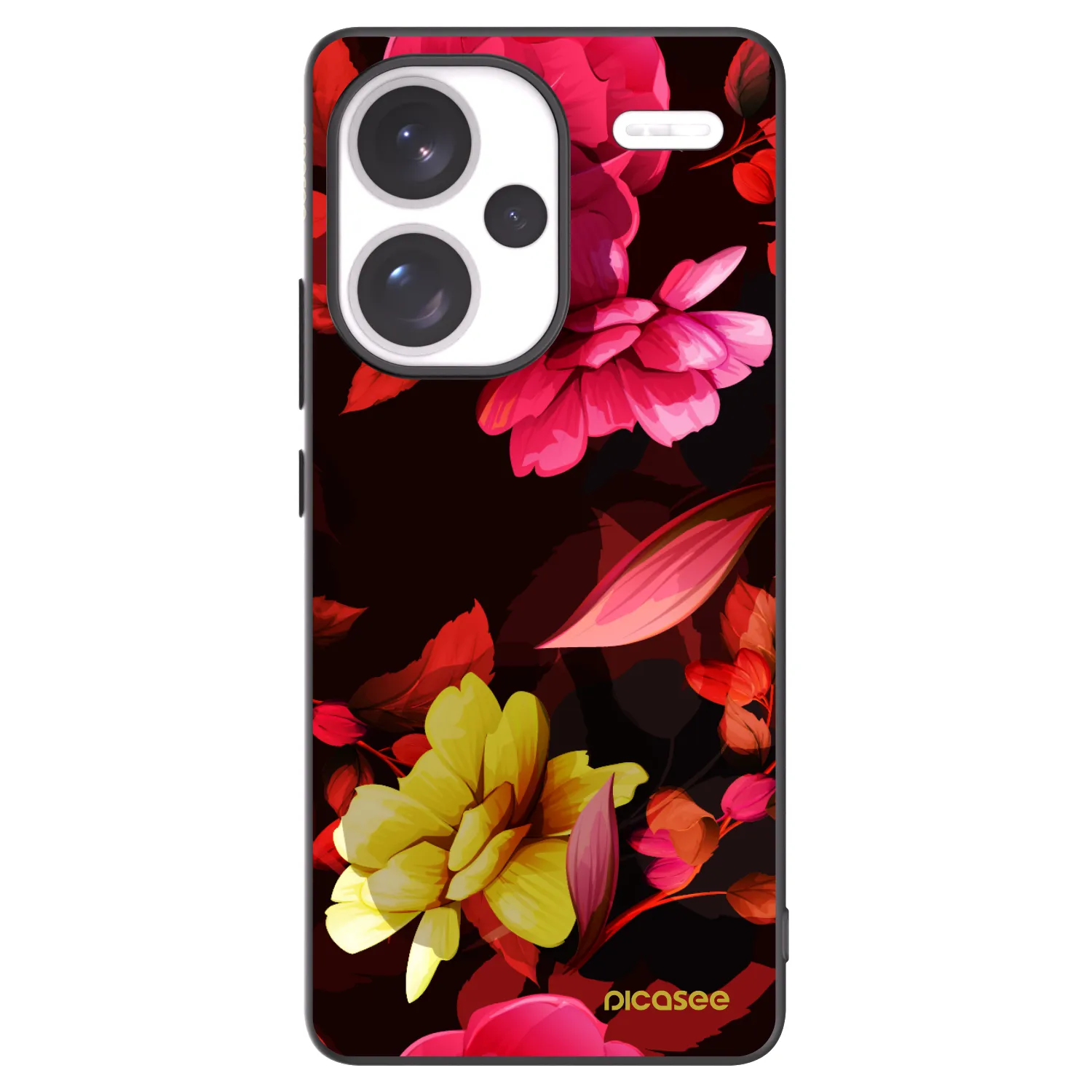 Picasee silikónový čierny obal pre Xiaomi Redmi Note 13 Pro+ 5G - Dark Peonny