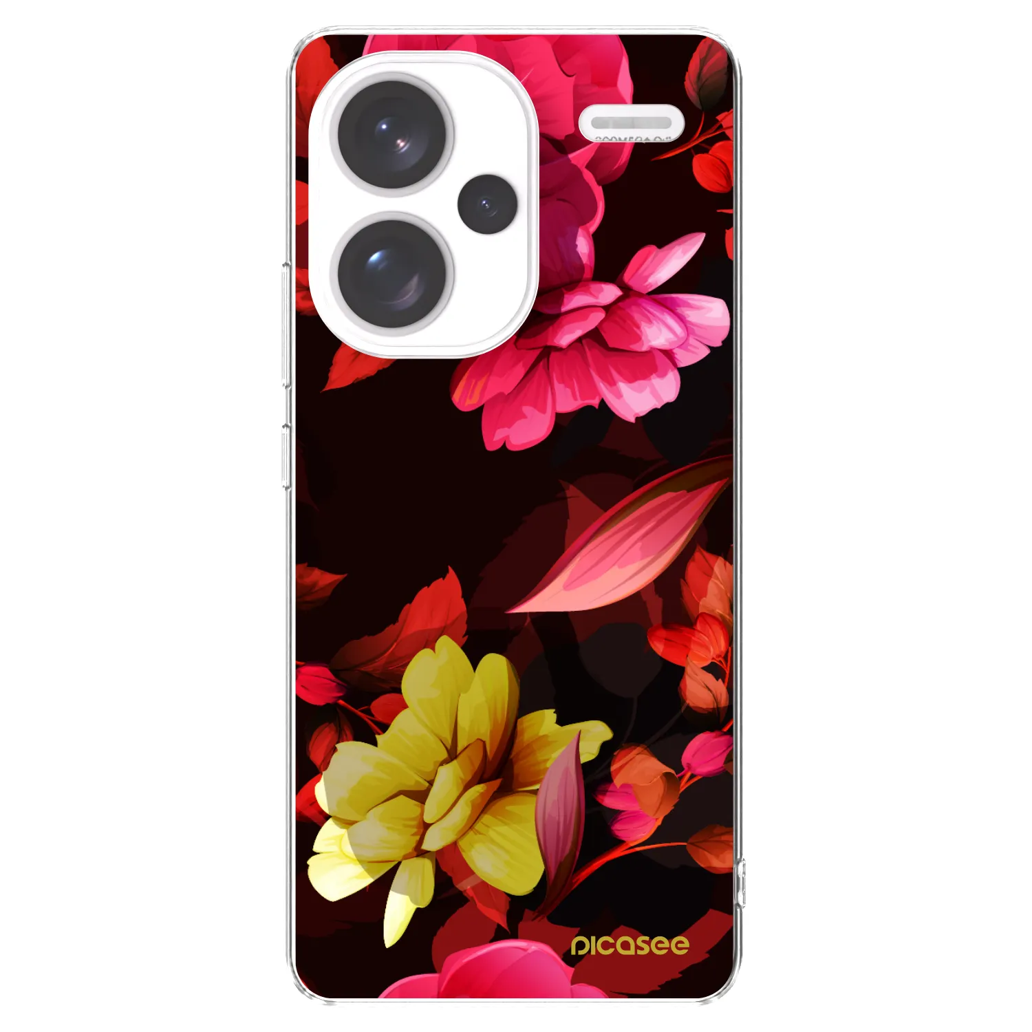 Picasee silikónový prehľadný obal pre Xiaomi Redmi Note 13 Pro+ 5G - Dark Peonny