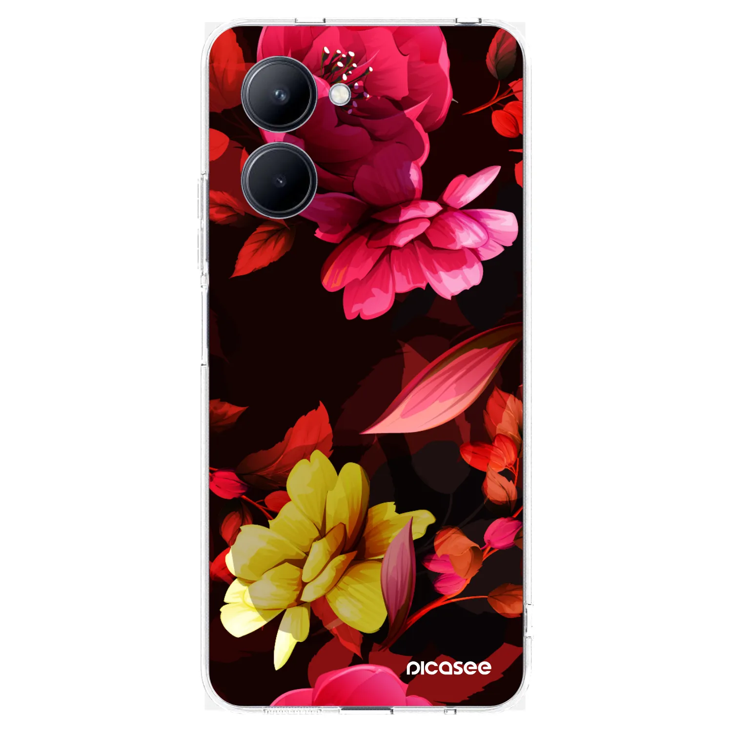 Picasee silikónový prehľadný obal pre Realme C33 (2023) - Dark Peonny