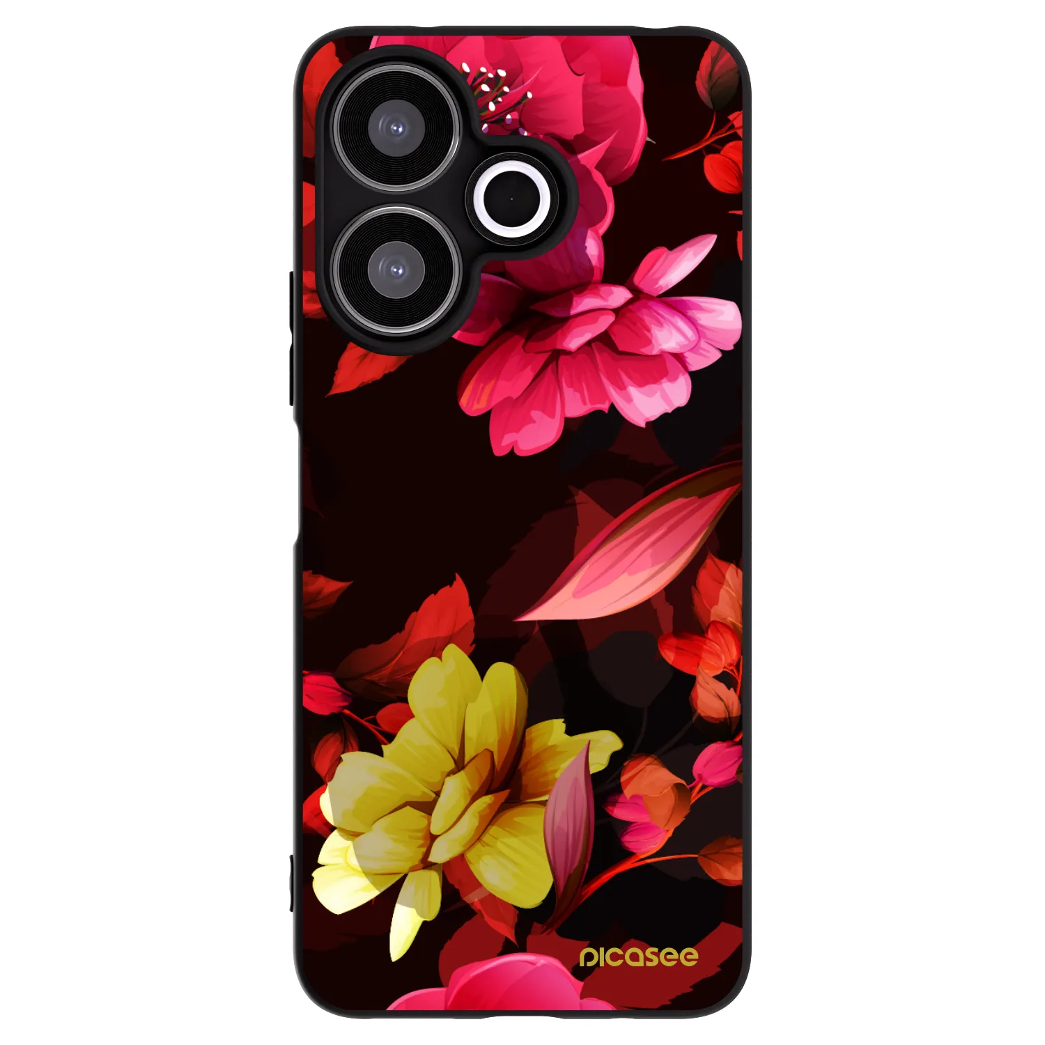 Silikónový čierny obal pre Xiaomi Redmi 13 4G - Dark Peonny