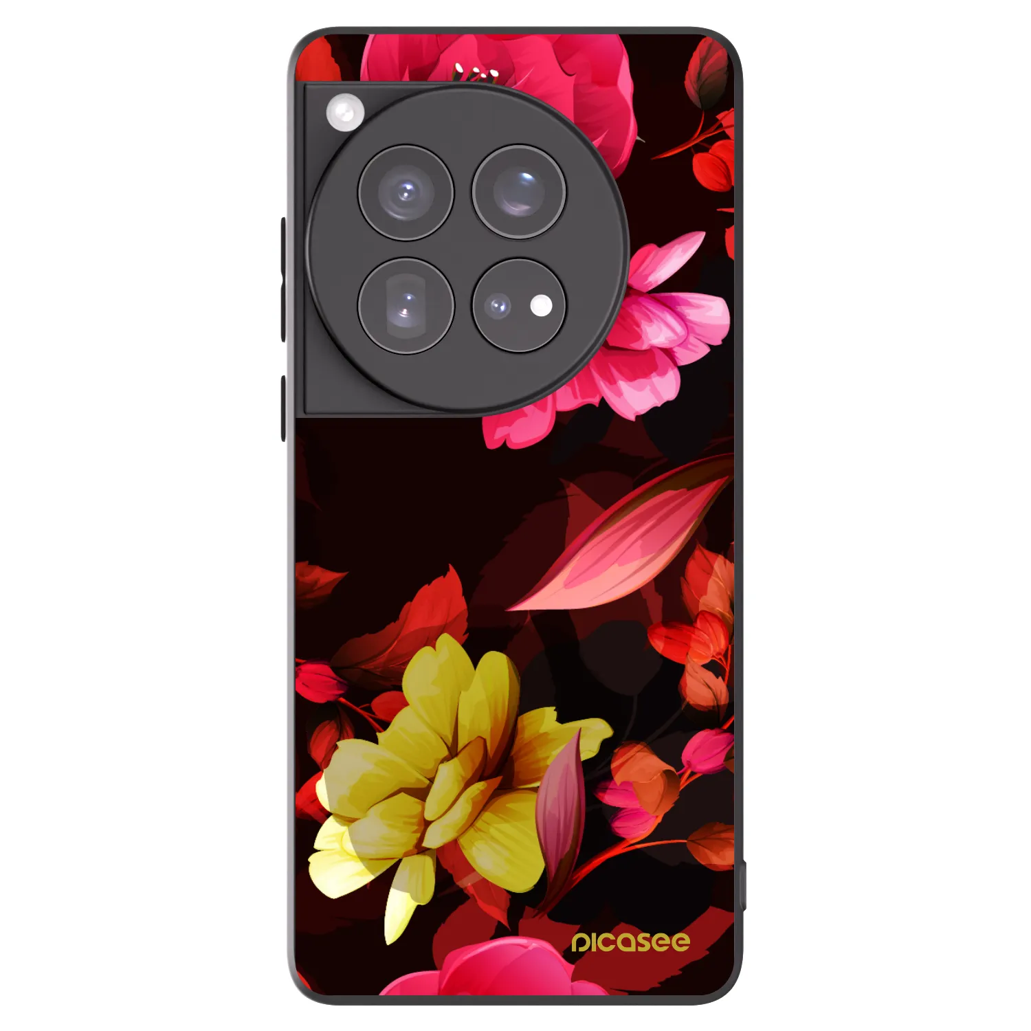 Picasee silikónový čierny obal pre OnePlus 12 5G - Dark Peonny