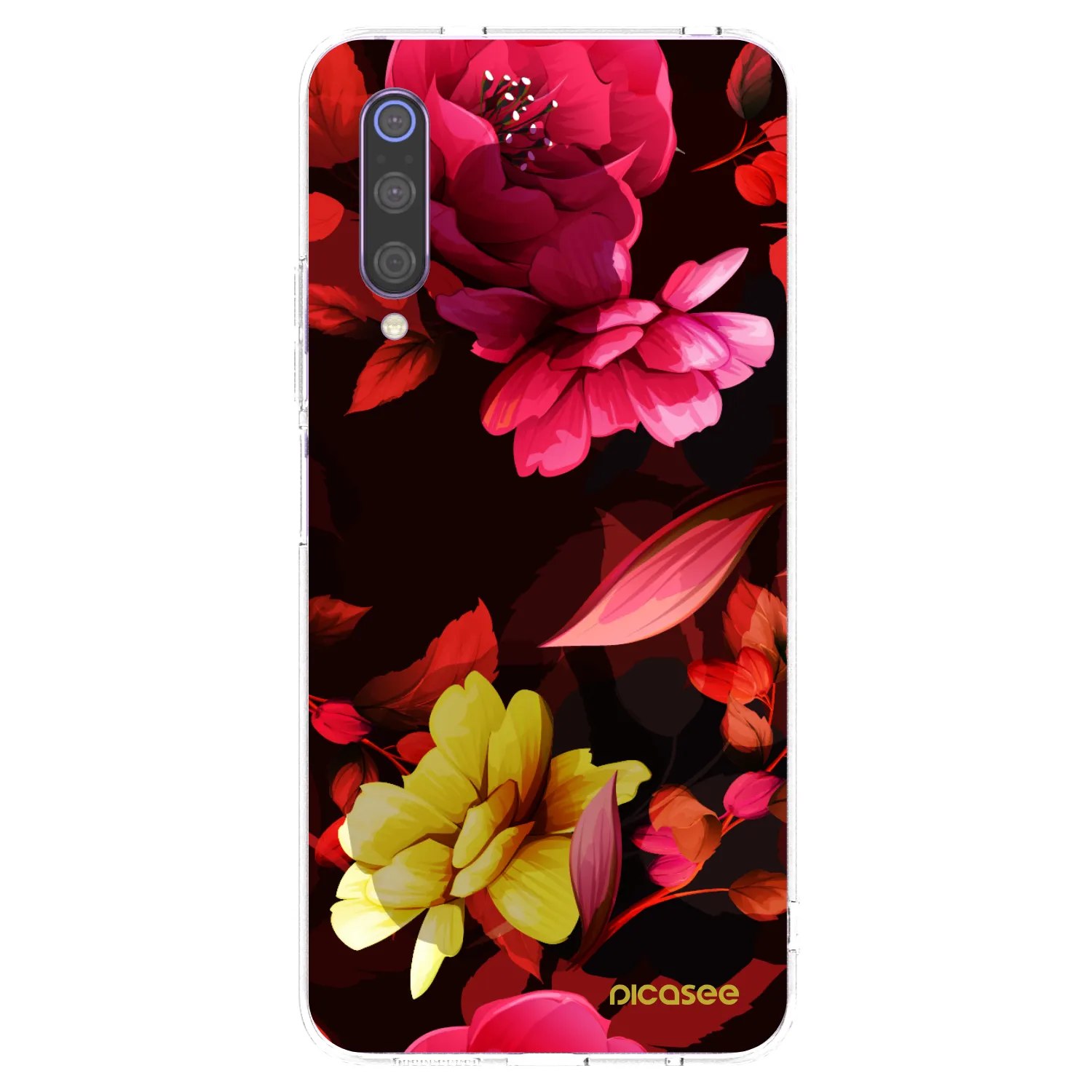 Picasee silikónový prehľadný obal pre Xiaomi Mi 9 - Dark Peonny