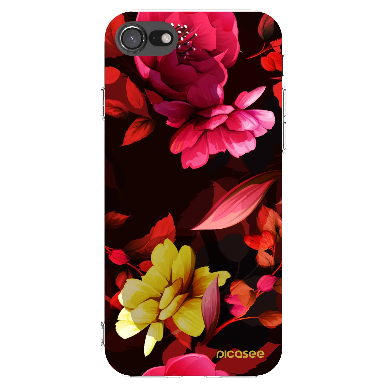 Picasee silikónový prehľadný obal pre Apple iPhone 7 - Dark Peonny