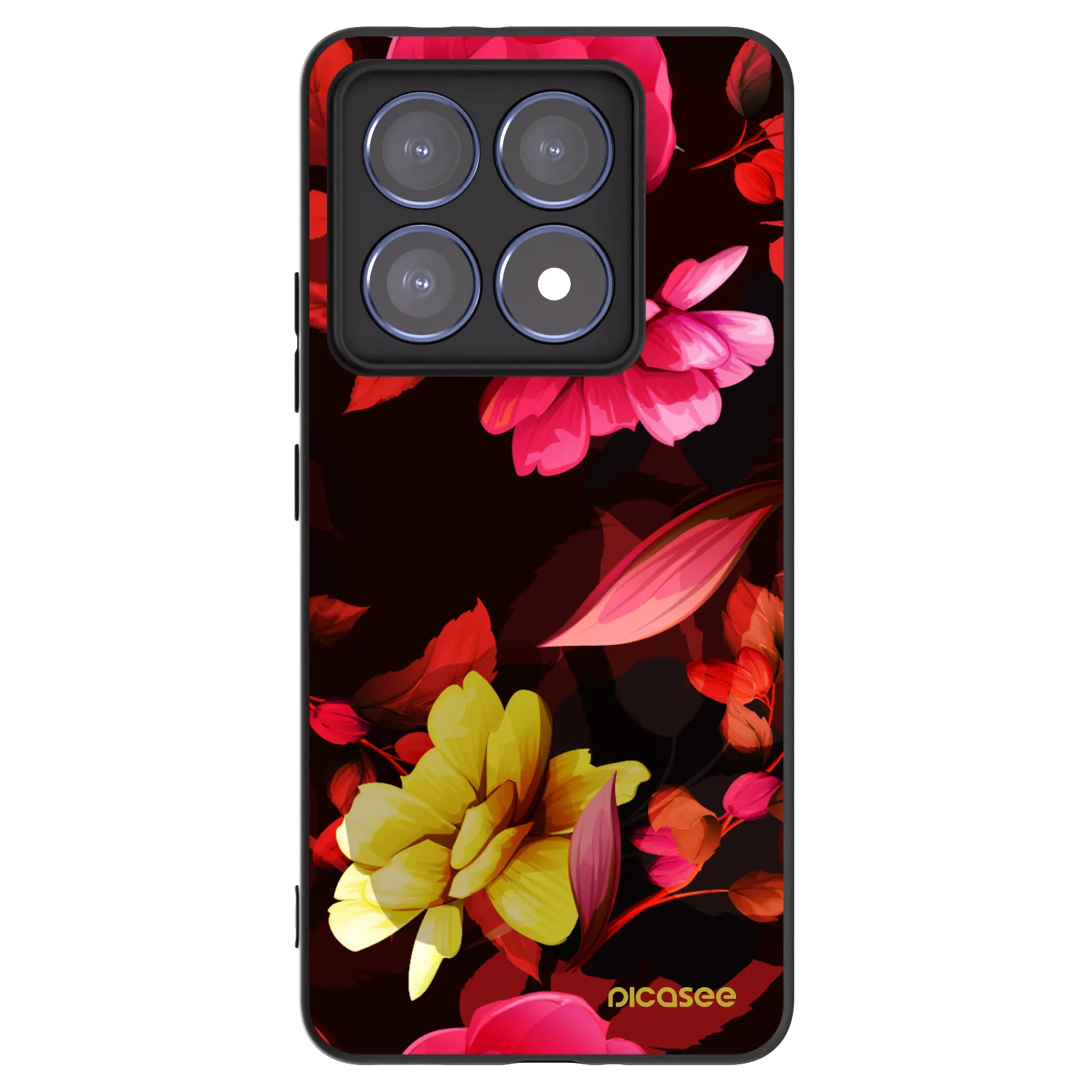 Picasee silikónový čierny obal pre Xiaomi 14T Pro - Dark Peonny