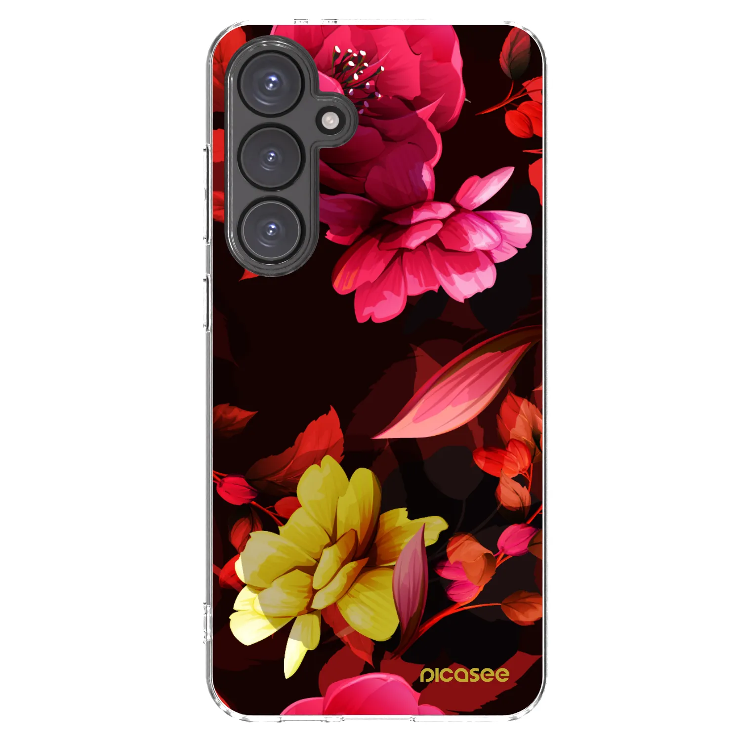 Picasee silikónový prehľadný obal pre Samsung Galaxy S24 FE S721B - Dark Peonny