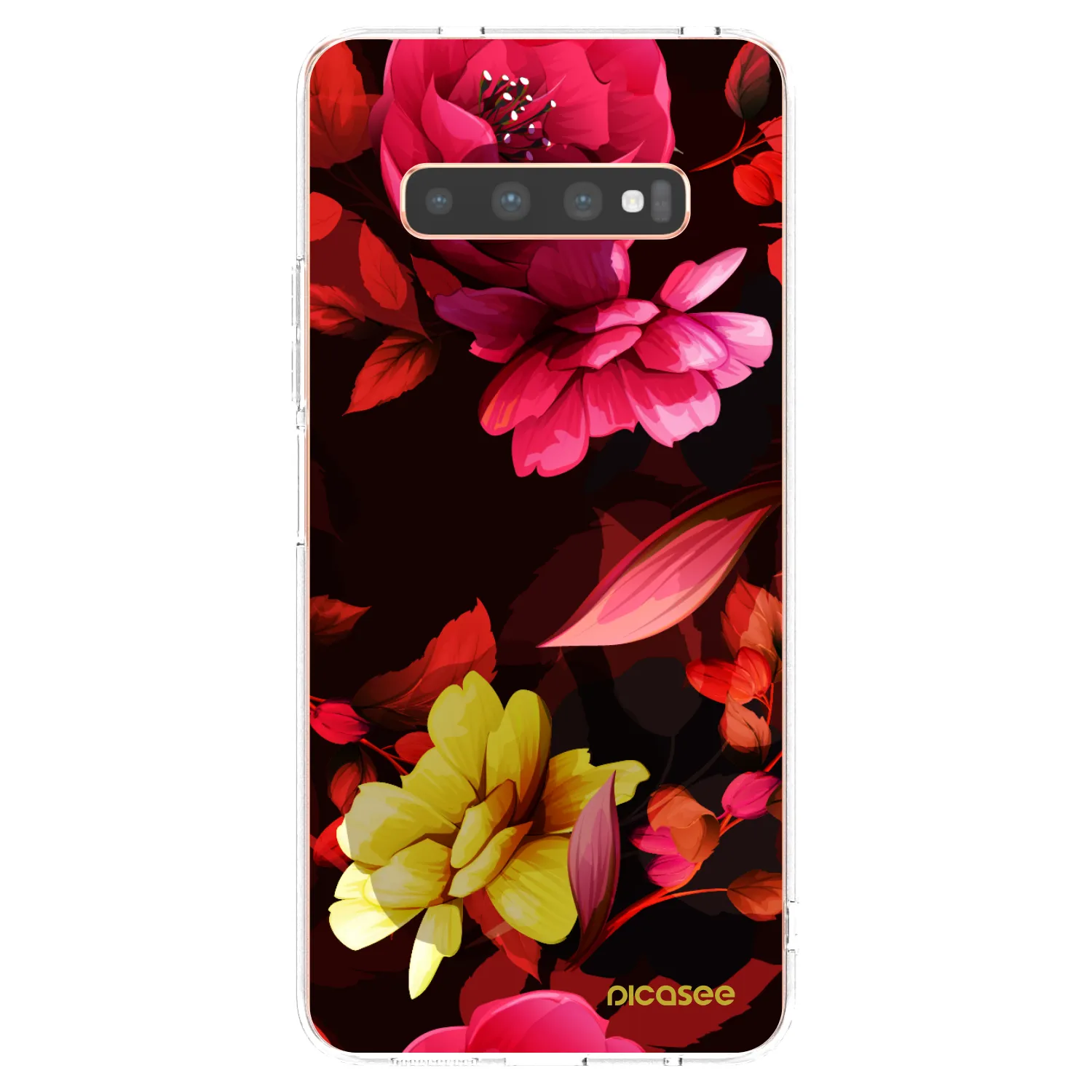 Picasee silikónový prehľadný obal pre Samsung Galaxy S10 Plus G975 - Dark Peonny