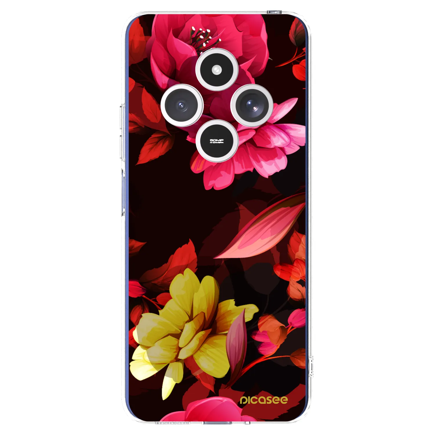 Picasee silikónový prehľadný obal pre Xiaomi Redmi 14C - Dark Peonny