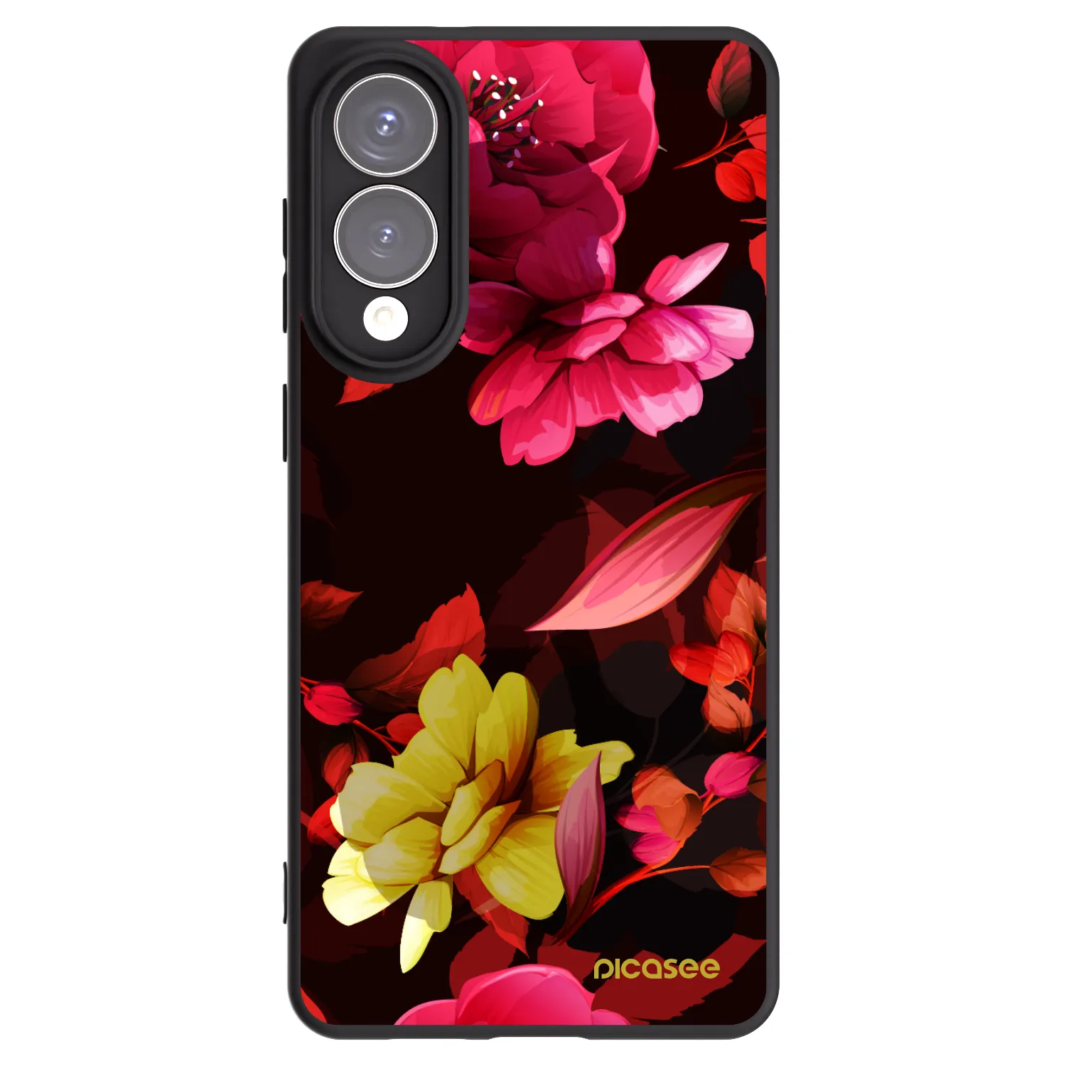 Picasee silikónový čierny obal pre Samsung Galaxy S25 Edge 5G - Dark Peonny