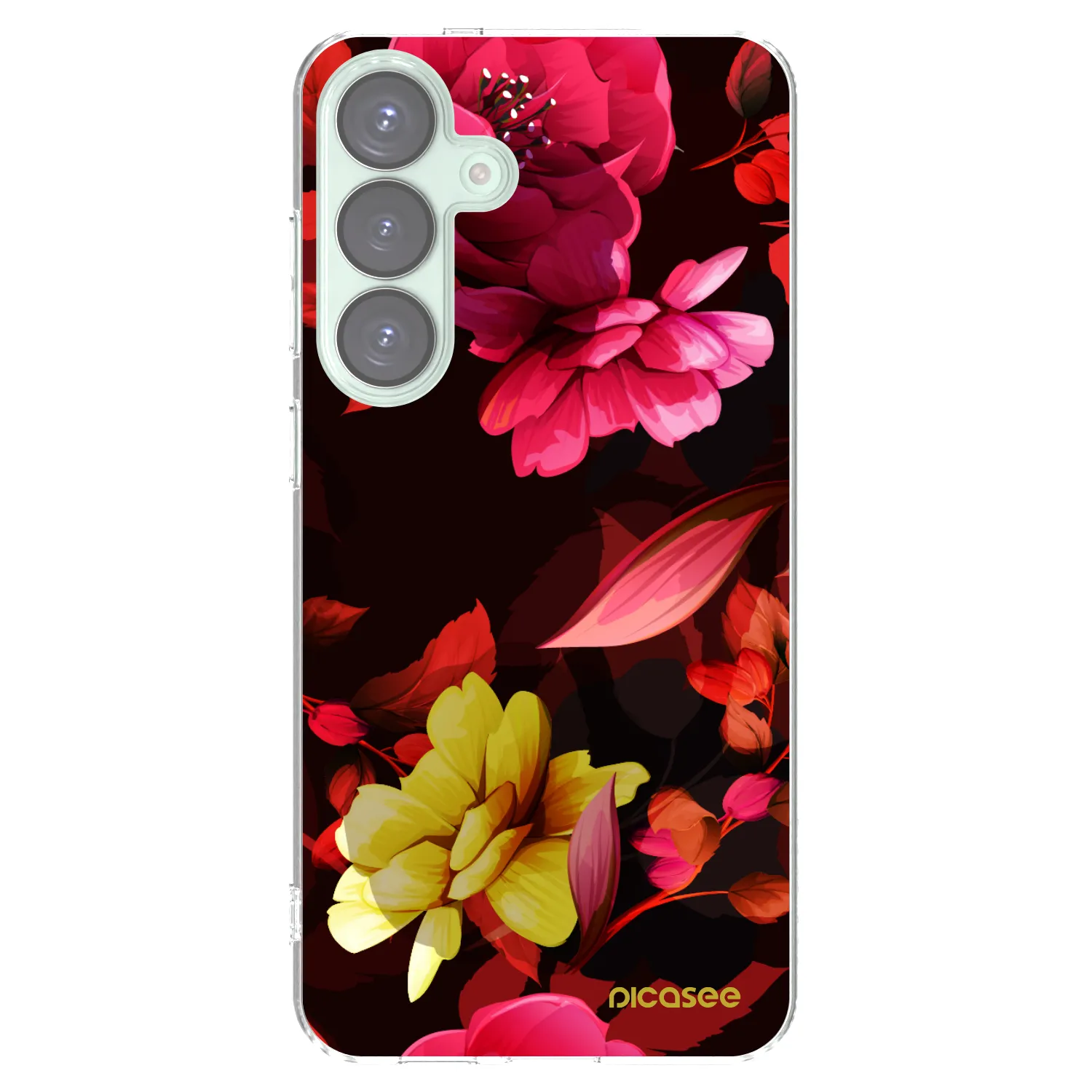 Picasee silikónový prehľadný obal pre Samsung Galaxy S25+ 5G - Dark Peonny