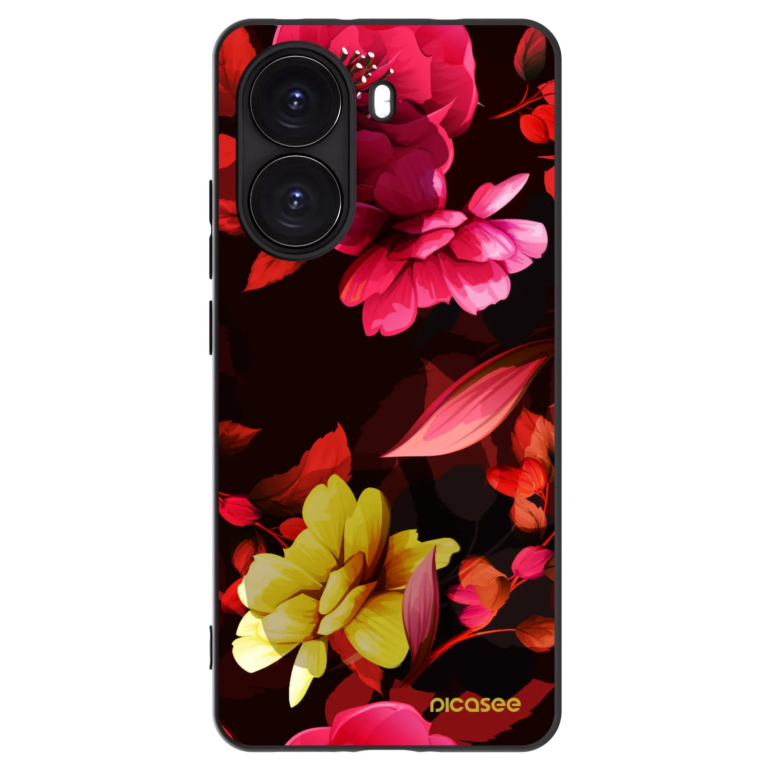 Picasee silikónový čierny obal pre Xiaomi Poco X7 Pro 5G - Dark Peonny