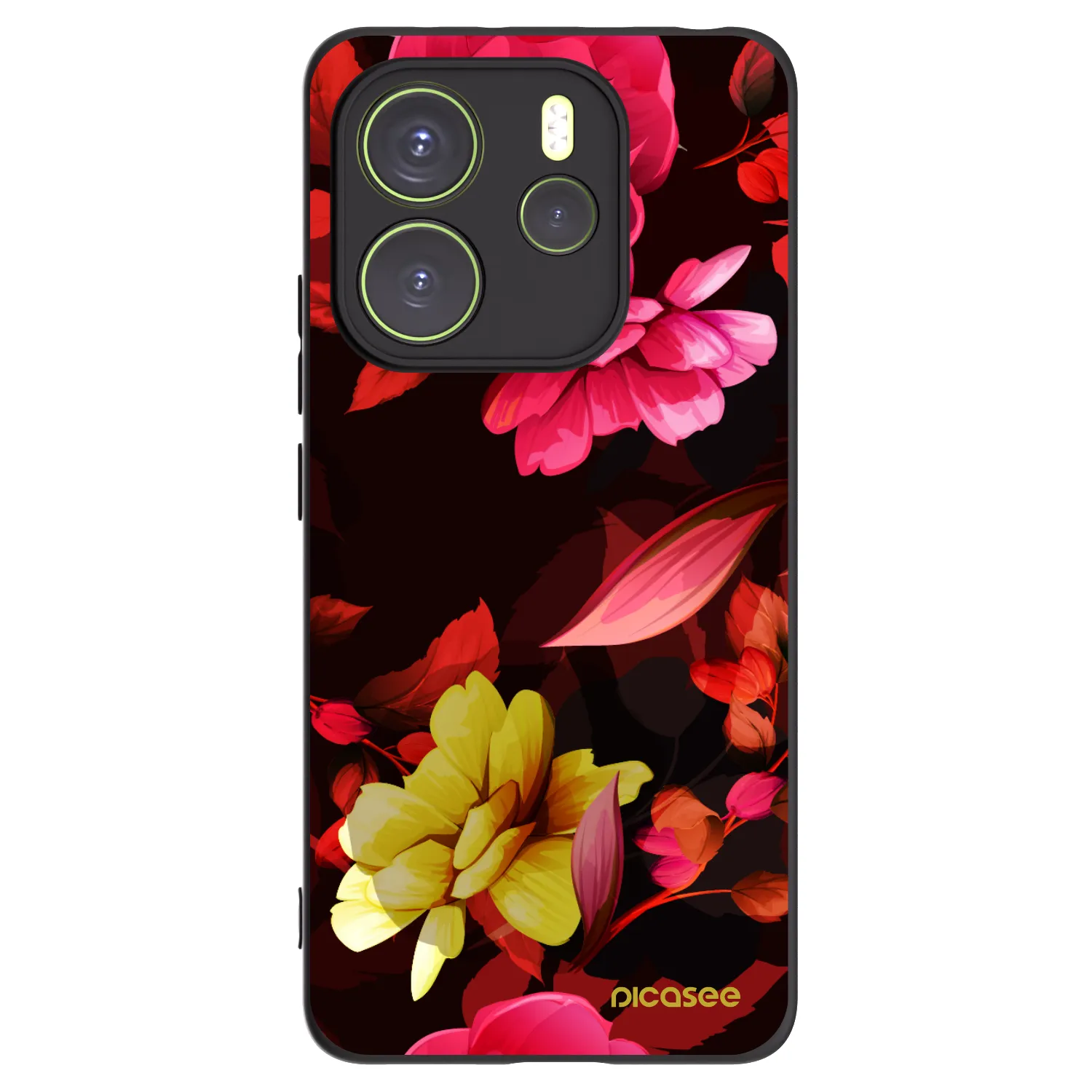 Picasee silikónový čierny obal pre Xiaomi Redmi Note 14 4G - Dark Peonny