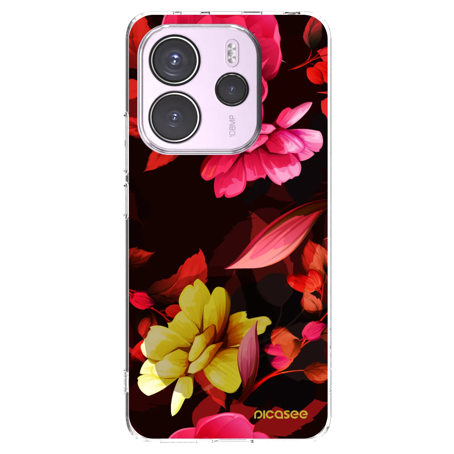 Picasee silikónový prehľadný obal pre Xiaomi Redmi Note 14 4G - Dark Peonny