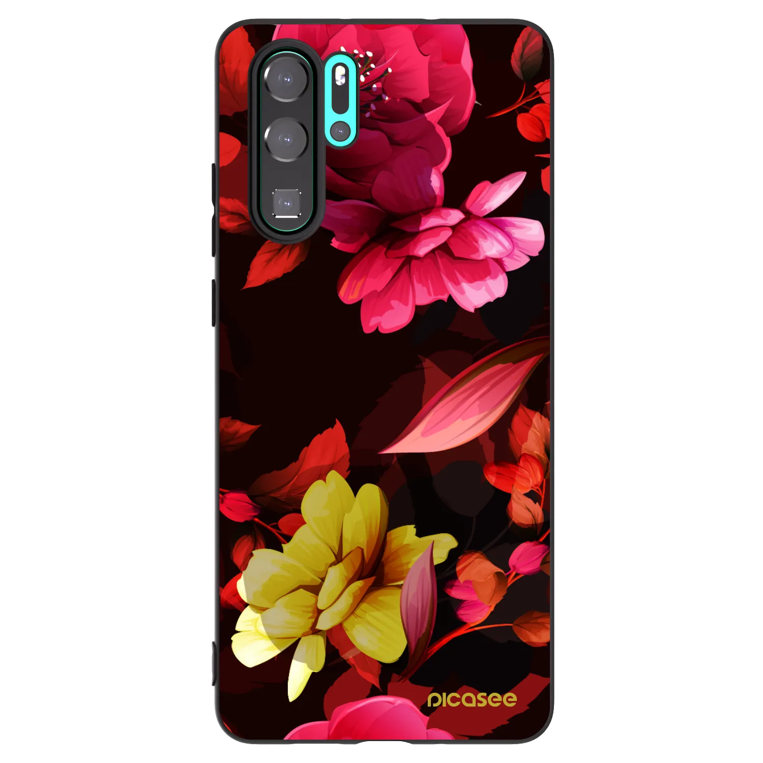 Picasee silikónový čierny obal pre Huawei P30 Pro - Dark Peonny