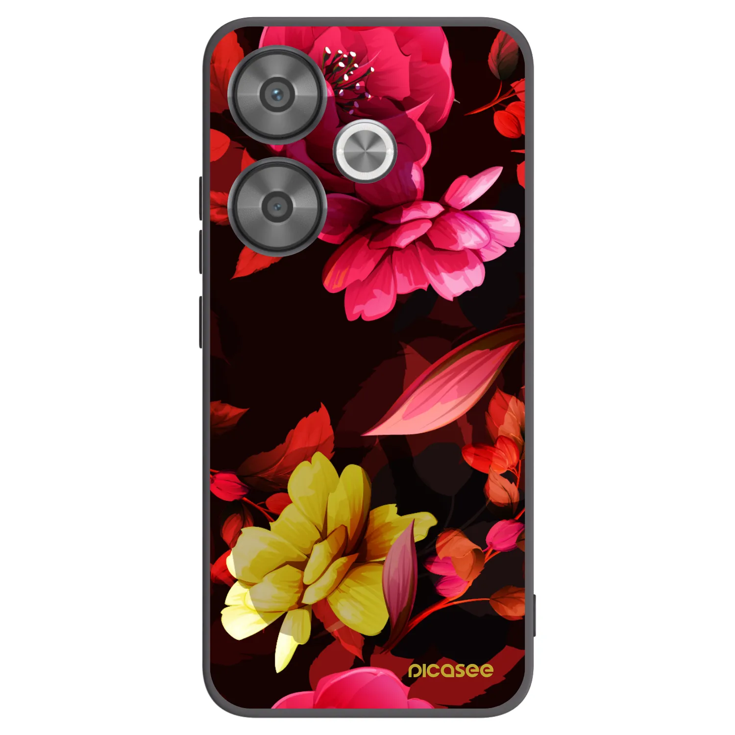 Picasee silikónový čierny obal pre Xiaomi Poco F6 - Dark Peonny