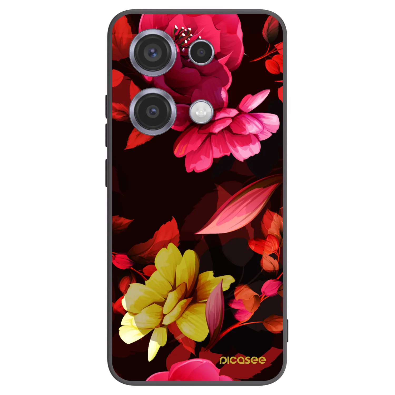 Picasee silikónový čierny obal pre Xiaomi Redmi Note 14S - Dark Peonny