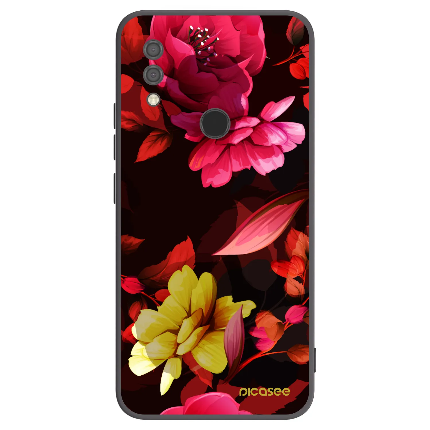 Picasee silikónový čierny obal pre Xiaomi Redmi 7 - Dark Peonny
