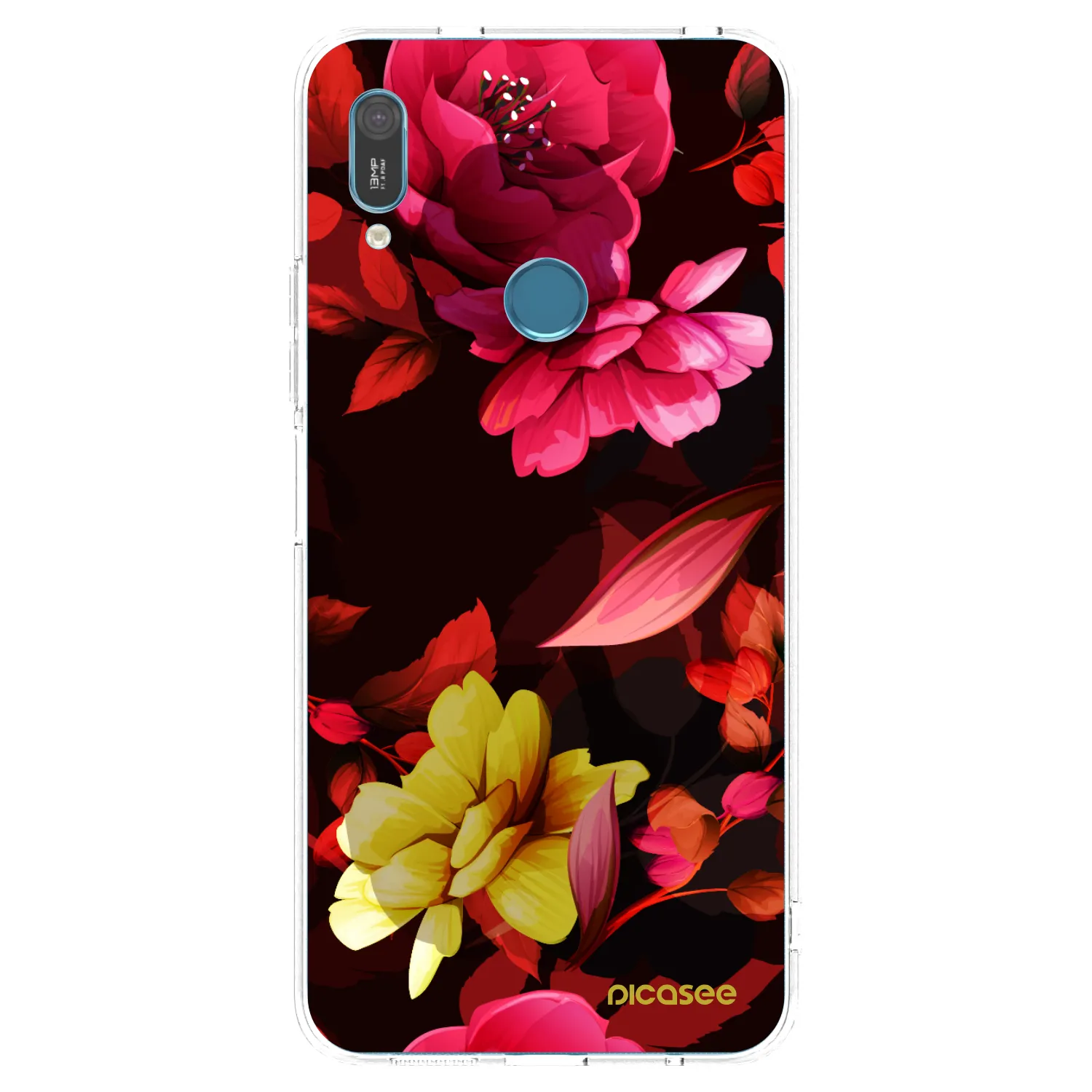 Picasee silikónový prehľadný obal pre Huawei Y6 2019 - Dark Peonny