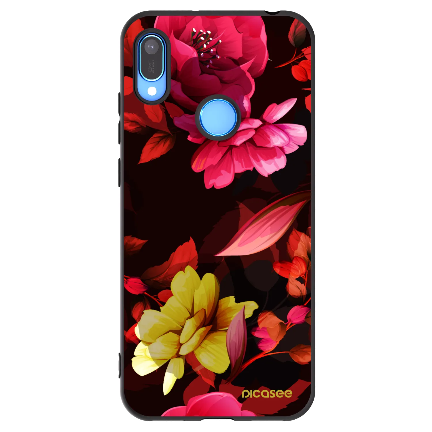 Picasee silikónový čierny obal pre Huawei Y6 2019 - Dark Peonny