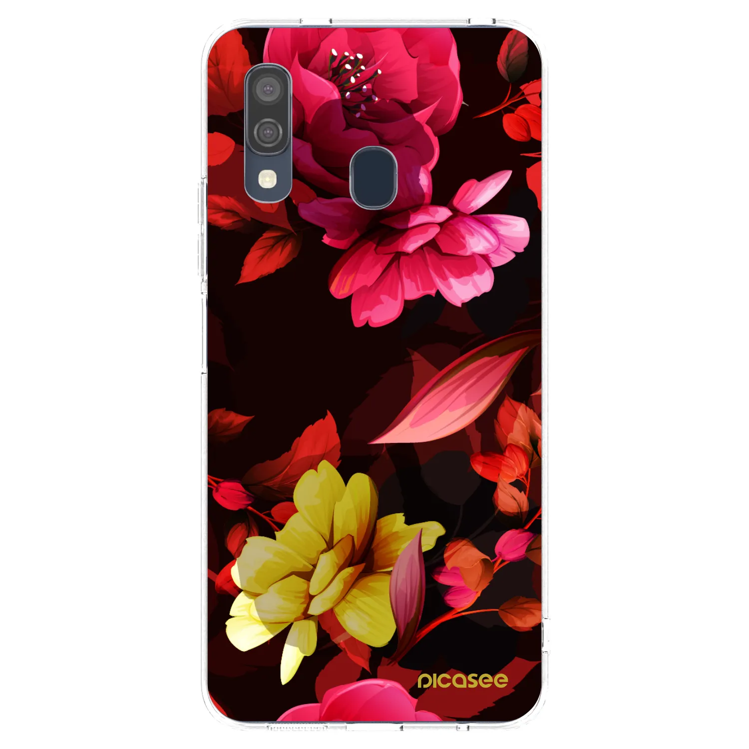 Picasee silikónový prehľadný obal pre Samsung Galaxy A40 A405F - Dark Peonny