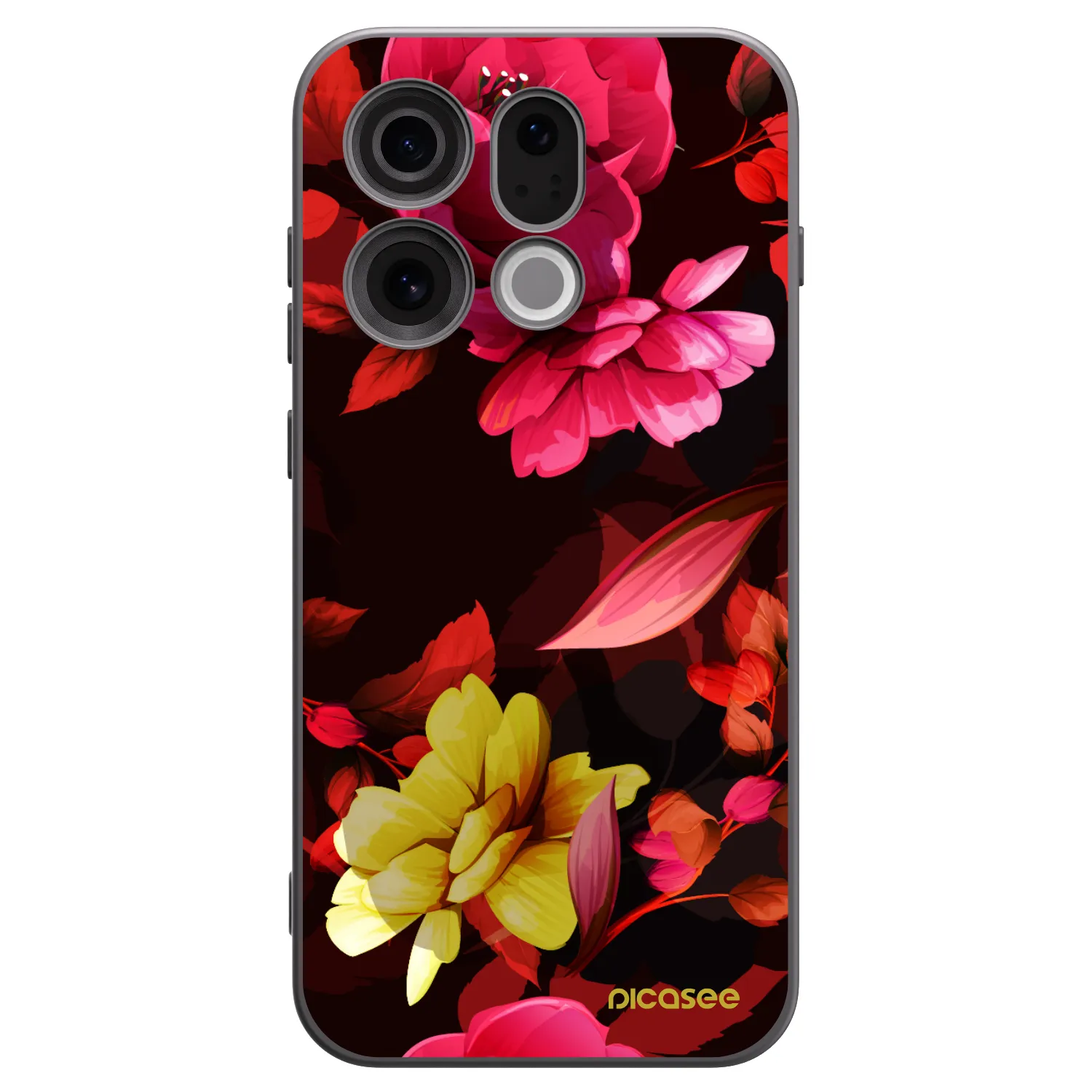 Picasee silikónový čierny obal pre OPPO Find X9 - Dark Peonny