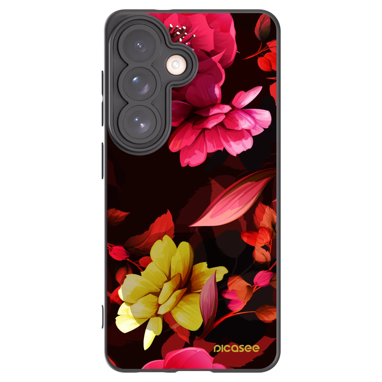 Picasee silikónový čierny obal pre Samsung Galaxy S26 - Dark Peonny