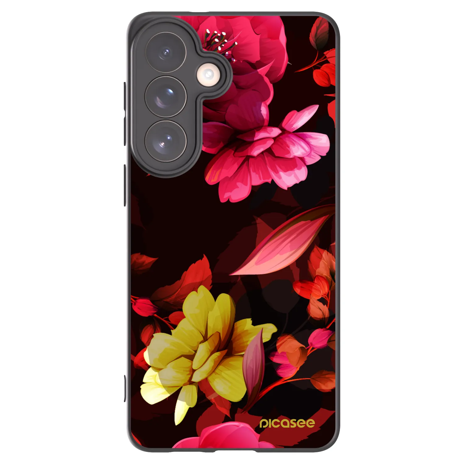 Picasee silikónový čierny obal pre Samsung Galaxy S26+ - Dark Peonny