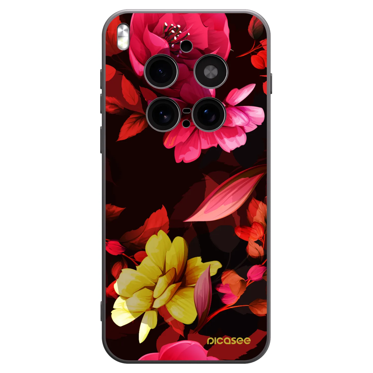 Picasee silikónový čierny obal pre Vivo X300 Pro - Dark Peonny