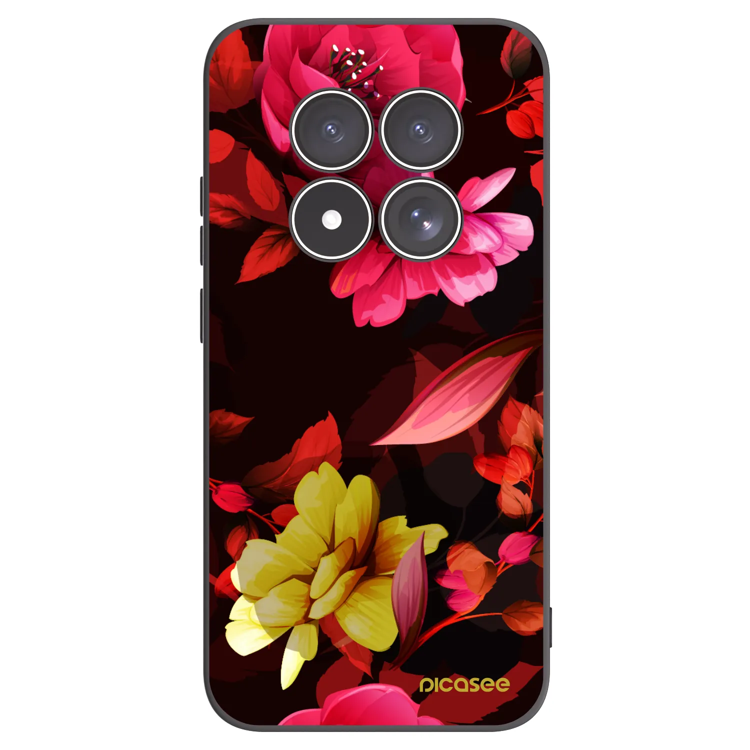 Picasee silikónový čierny obal pre Xiaomi Redmi Note 15 Pro 5G - Dark Peonny