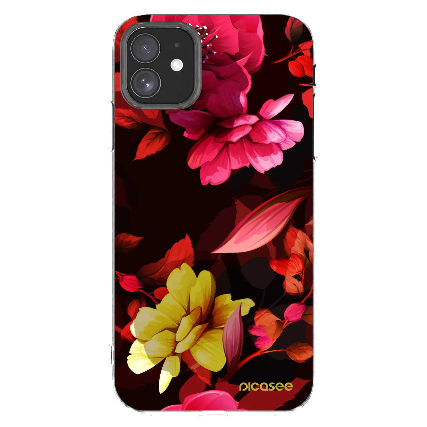 Picasee silikónový prehľadný obal pre Apple iPhone 11 - Dark Peonny