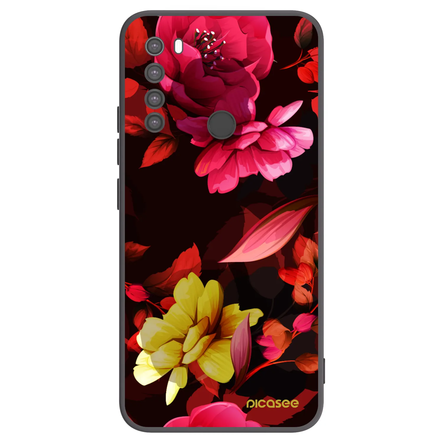 Picasee silikónový čierny obal pre Xiaomi Redmi Note 8 - Dark Peonny
