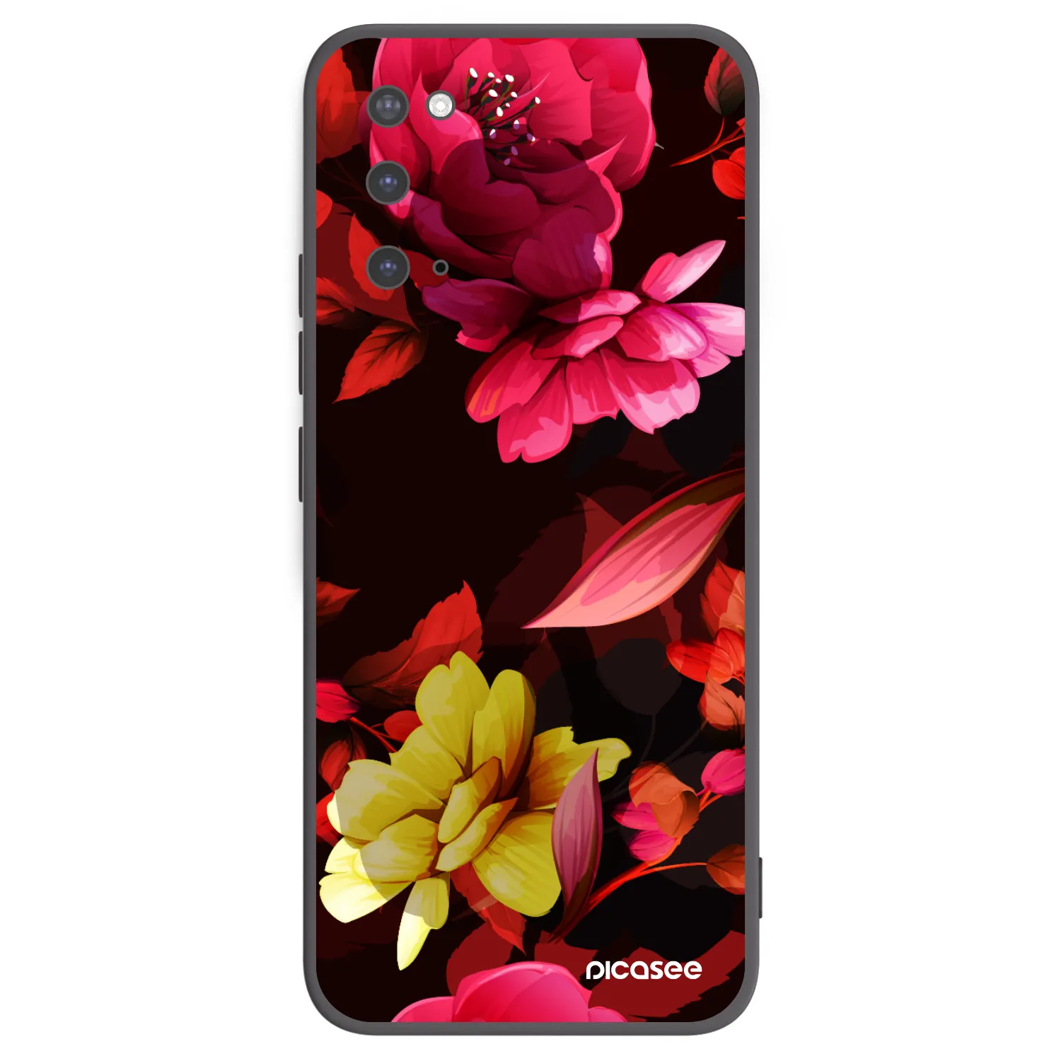 Picasee silikónový čierny obal pre Samsung Galaxy S20 G980F - Dark Peonny