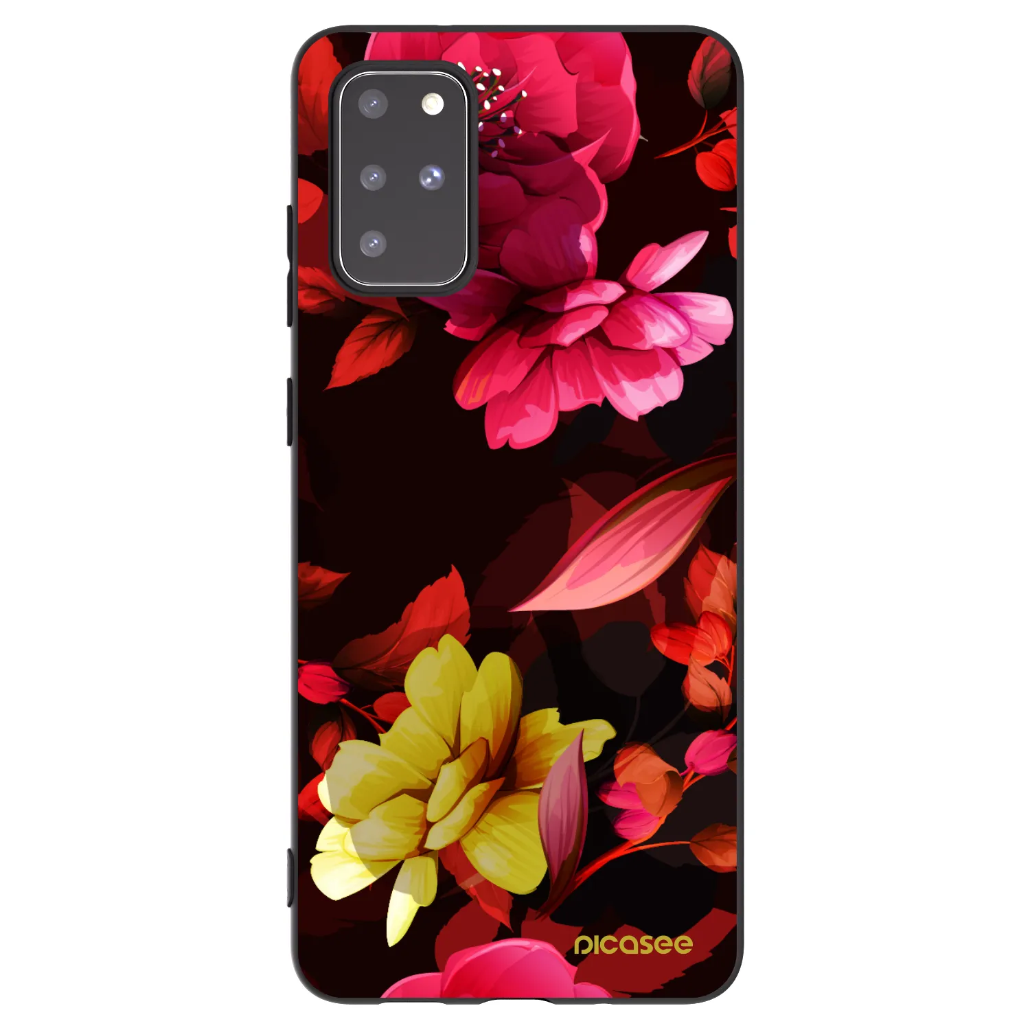Picasee silikónový čierny obal pre Samsung Galaxy S20+ G985F - Dark Peonny