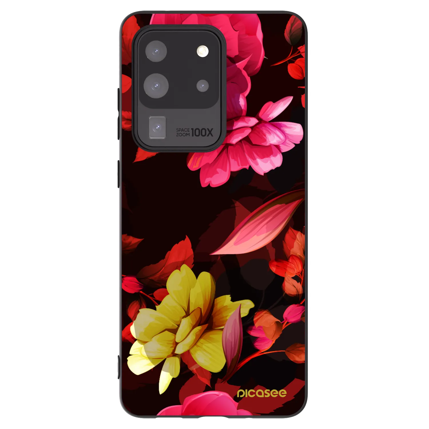 Picasee silikónový čierny obal pre Samsung Galaxy S20 Ultra 5G G988F - Dark Peonny