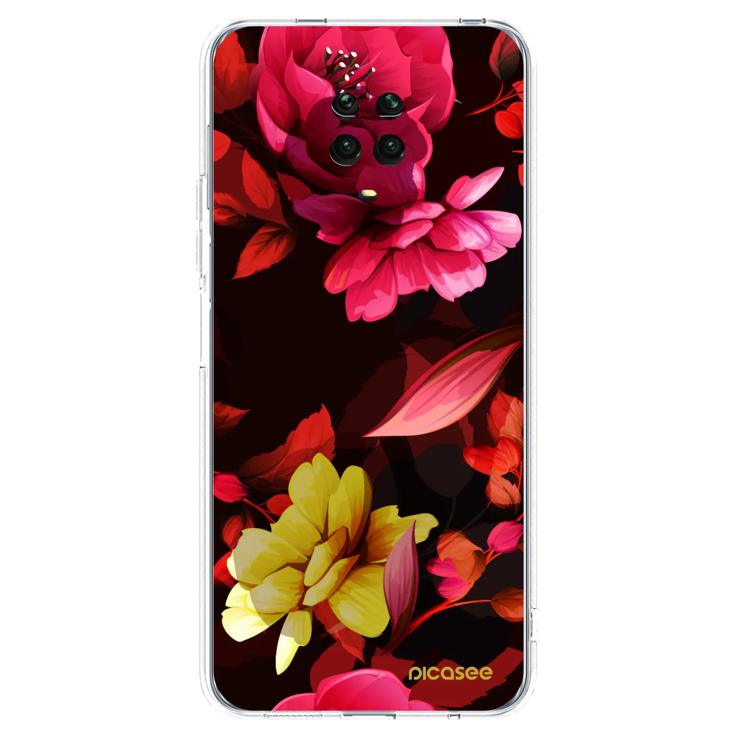 Picasee silikónový prehľadný obal pre Xiaomi Redmi Note 9 Pro - Dark Peonny
