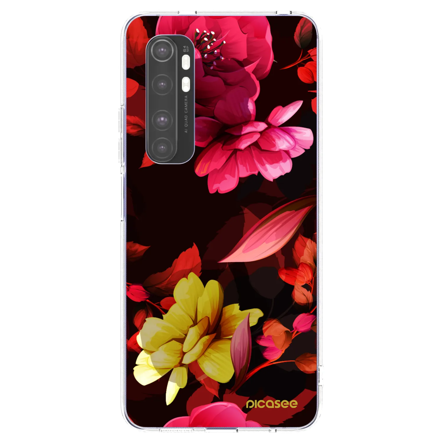 Picasee silikónový prehľadný obal pre Xiaomi Mi Note 10 Lite - Dark Peonny