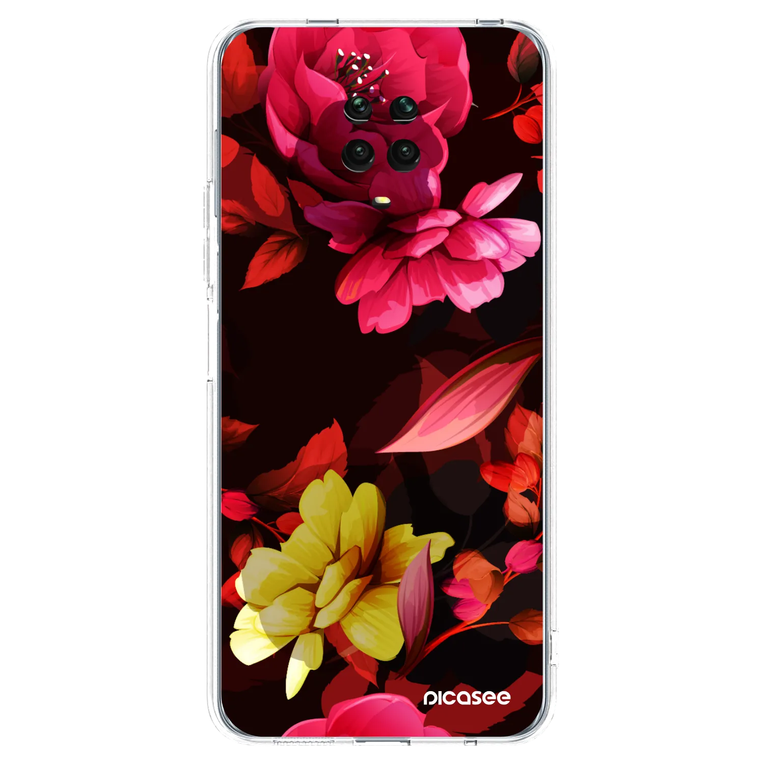 Picasee silikónový prehľadný obal pre Xiaomi Redmi Note 9S - Dark Peonny