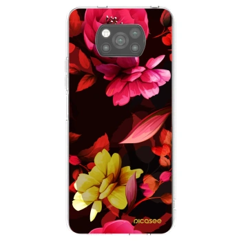 Picasee silikónový čierny obal pre Xiaomi Poco X3 - Dark Peonny