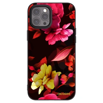 Picasee silikónový čierny obal pre Apple iPhone 12 Pro Max - Dark Peonny