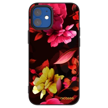 Picasee silikónový čierny obal pre Apple iPhone 12 mini - Dark Peonny