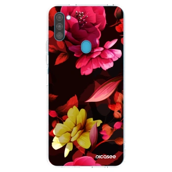Picasee silikónový prehľadný obal pre Samsung Galaxy M11 - Dark Peonny