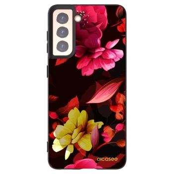 Picasee silikónový čierny obal pre Samsung Galaxy S21 5G G991B - Dark Peonny