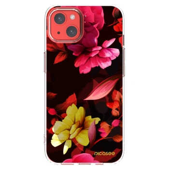 Picasee silikónový prehľadný obal pre Apple iPhone 13 - Dark Peonny