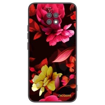 Picasee silikónový čierny obal pre Xiaomi Redmi Note 9T - Dark Peonny