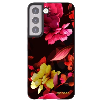 Picasee silikónový čierny obal pre Samsung Galaxy S22 5G - Dark Peonny