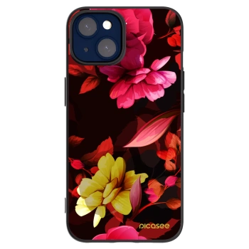 Picasee silikónový čierny obal pre Apple iPhone 14 - Dark Peonny