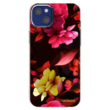 Picasee silikónový prehľadný obal pre Apple iPhone 14 Plus - Dark Peonny